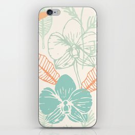 Tropical Palm And Orchid Flower Pattern iPhone Skin