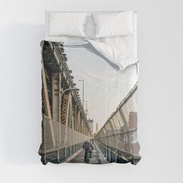 Biking on the Bridge | New York City Comforter