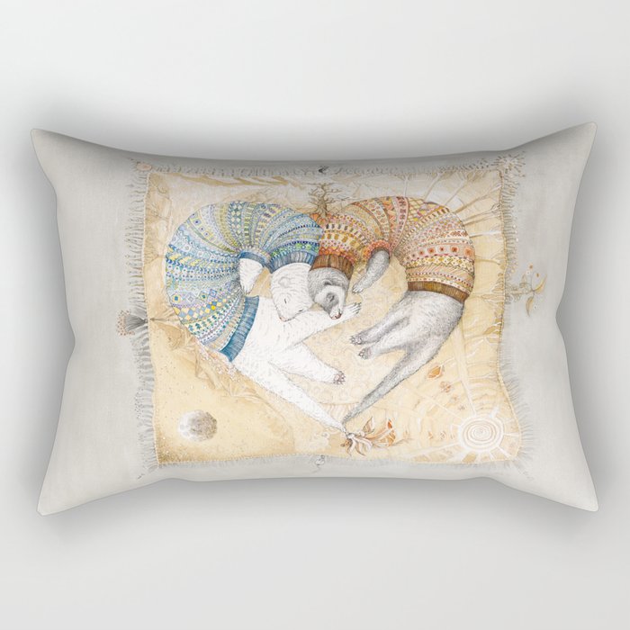 Ferret love Rectangular Pillow