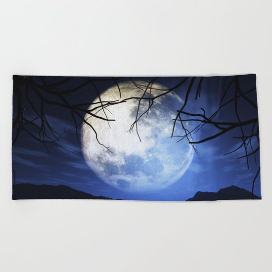 Full moon Beach Towel