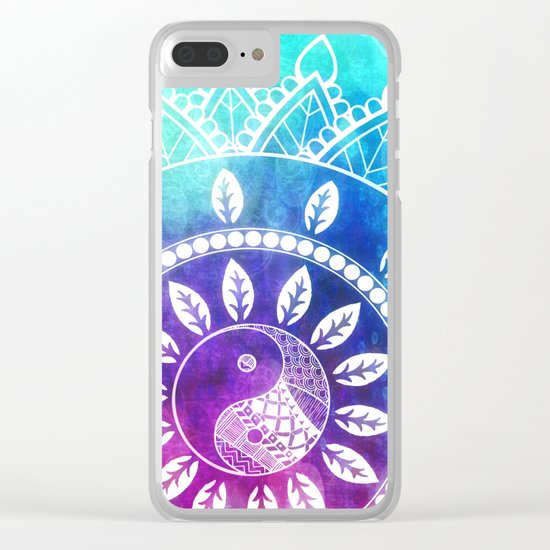 Divine Dream Pink Purple Blue Mandala Clear iPhone Case