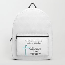 1 John 4:16 Backpack | Verse, Religious, Godjesus, Church, Cool, Faithbible, Quote, Christiandesigns, 1John, Christianquotes 