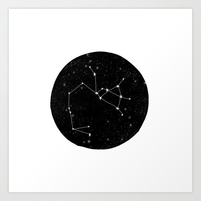 Sagittarius Constellation Zodiac Star Sign Black And White Minimal Sagittarius Constellation Zodiac Star Sign Black And White Minimal Art Print