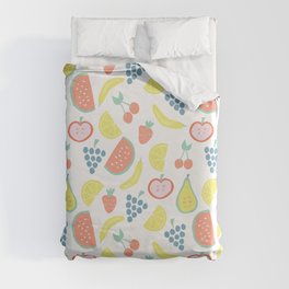 Strawberry Watermelon Lemon Apple Banana Mix Duvet Cover