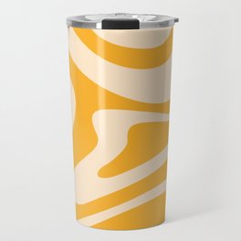 Modern Abstract Pattern 8 in Mustard Yellow (Liquid Swirl Design) Travel Mug