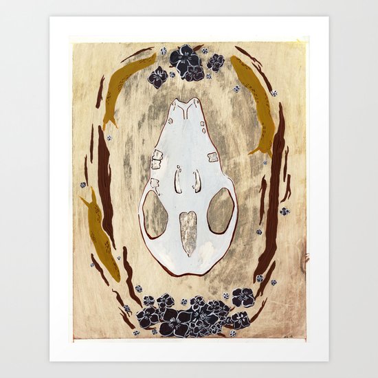 Cycle (Hedgehogs & Flowers) Art Print