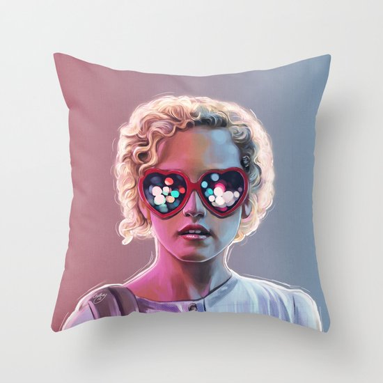 Electrick Girl Throw Pillow