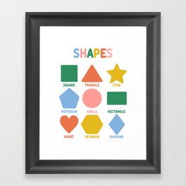 Shapes Poster - Colorful Geometry Education Nursery Prints Framed Art Print