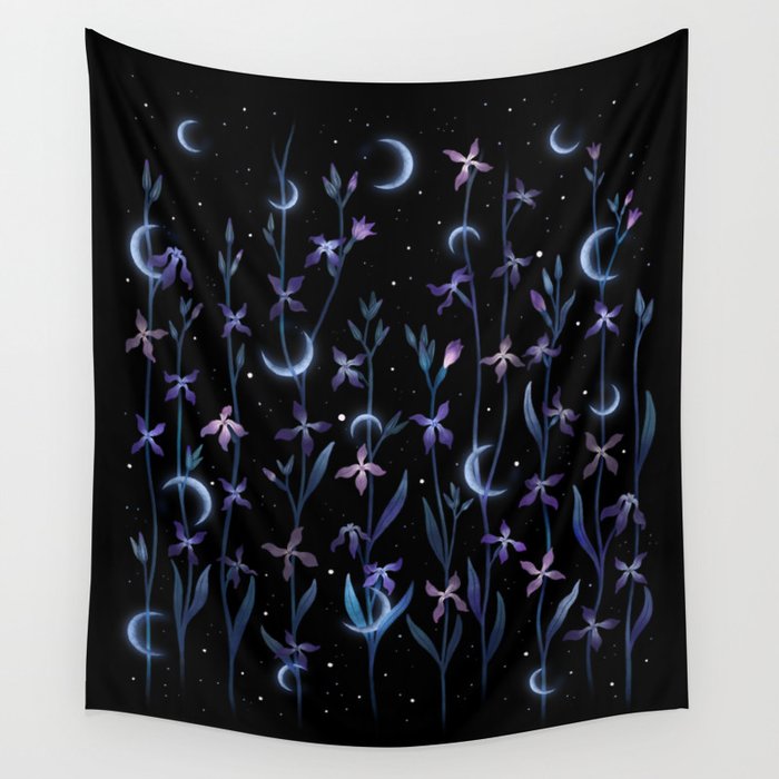 Greeting the Moon - Matthiola Wall Tapestry
