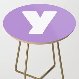 y (White & Lavender Letter) Side Table