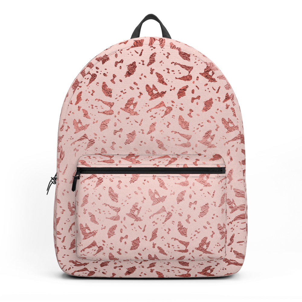 rose gold metallic backpack