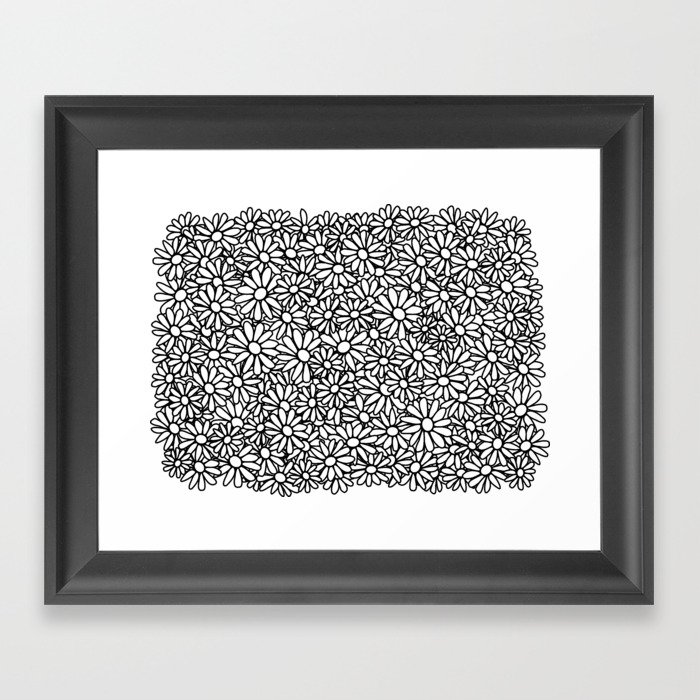 Imperfect Daisy Patch Outline Framed Art Print