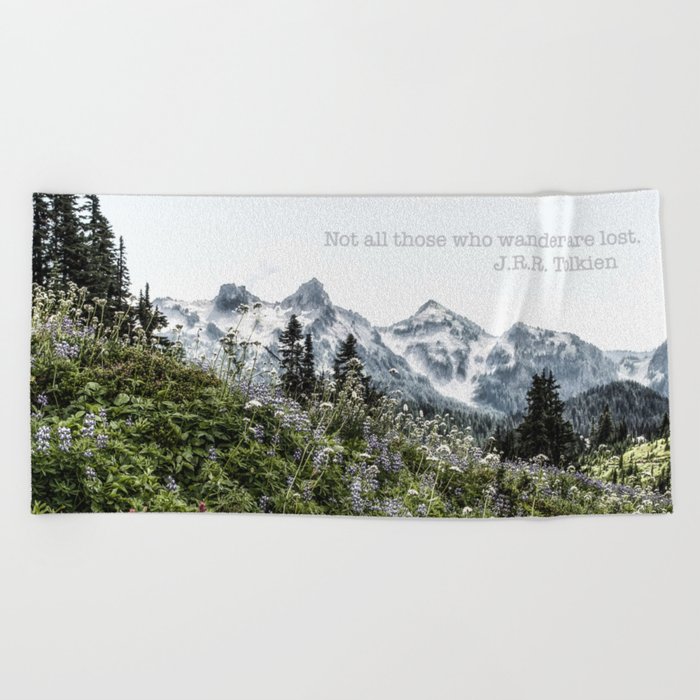 Tolkien Not All Those Who Wander Are Lost Beach Towel