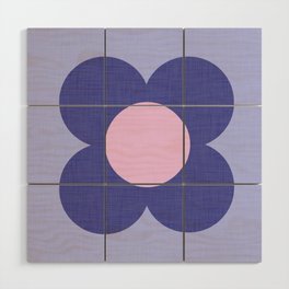 Retro Blossom - periwinkle Wood Wall Art