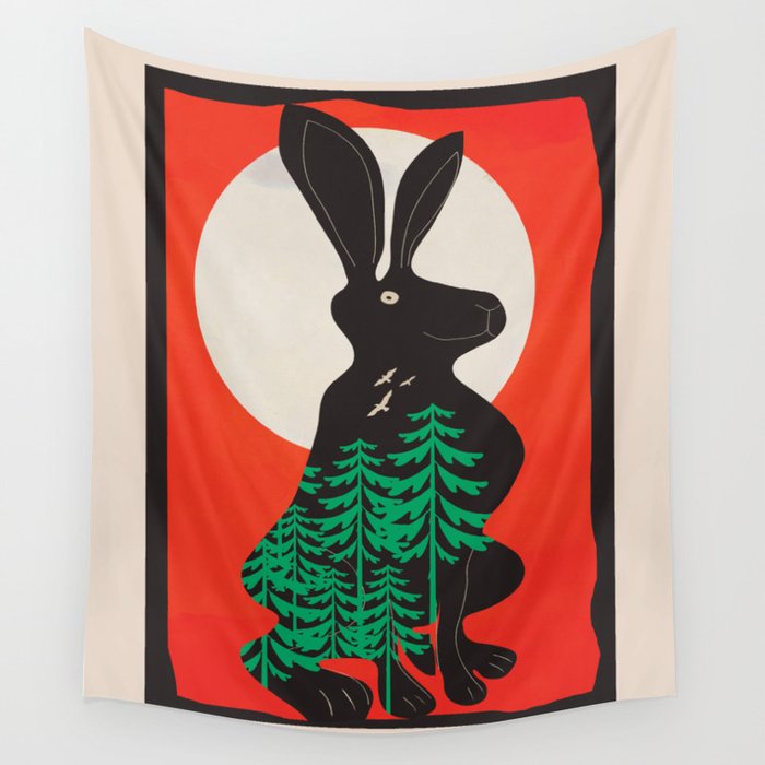 Black Rabbit 3 Wall Tapestry