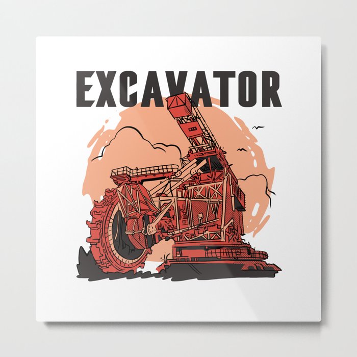 Bucketwheel Excavator construction vehicles Metal Print