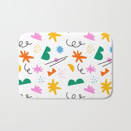 Abstract organic shape seamless pattern with colorful doodles Bath Mat