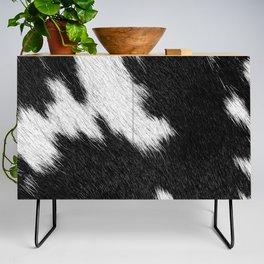 Black and White Cow Fur Detail (Digitally Created) Credenza