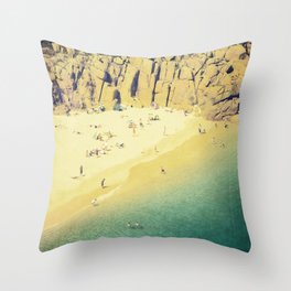 Vintage Beach Throw Pillow