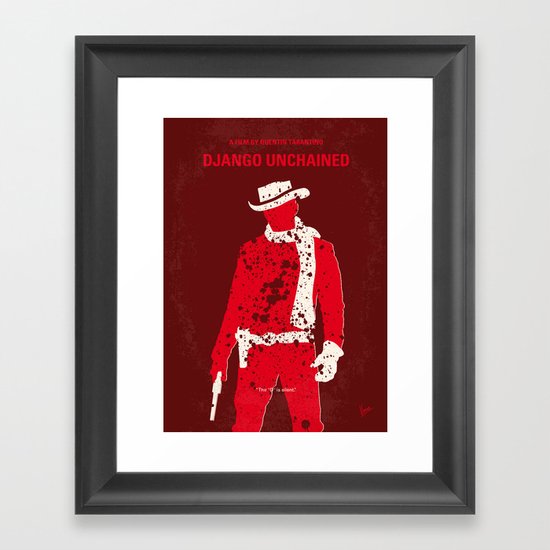No184 My Django Unchained minimal movie poster Framed Art Print