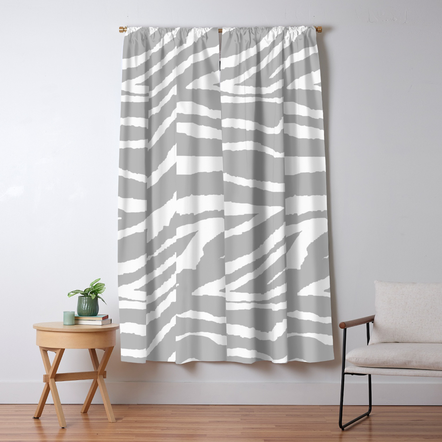 Zebra Gray And White Animal Print Blackout Curtain By Saundramyles