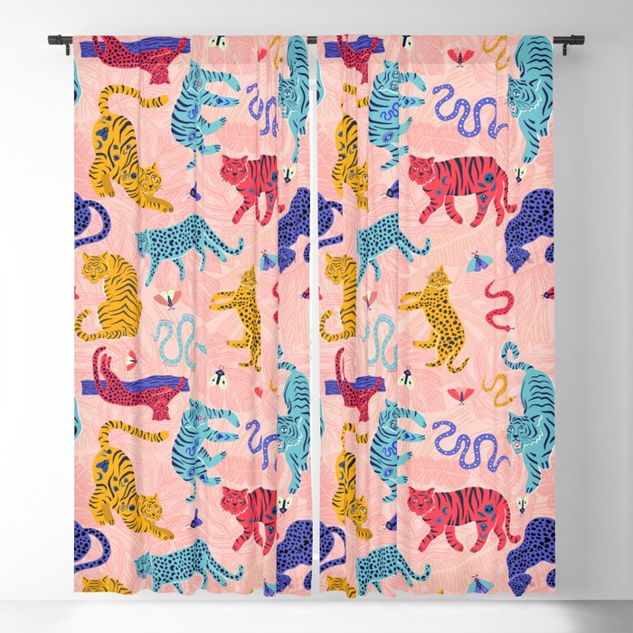 Here Little Kitty - Tigers and Leopards Blackout Curtain