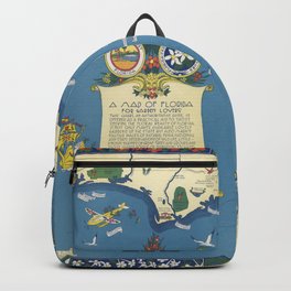 A map of Florida for garden lovers-Old vintage map Backpack