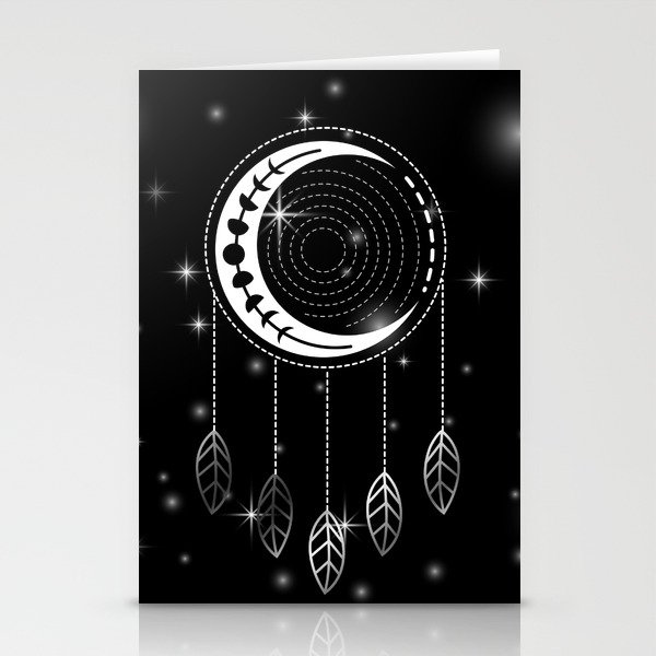 Native Indigenous dream catcher with feathers and stars Stationery Cards