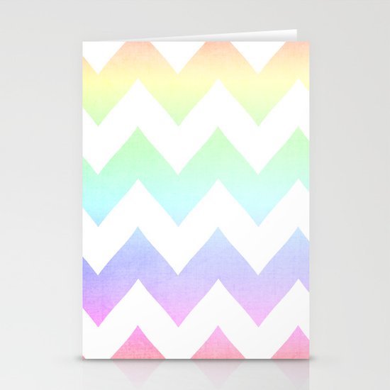 Watercolor Chevrons Stationery Cards