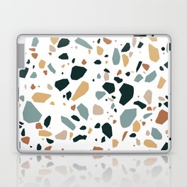 Terrazzo flooring pattern with traditional white marble rocks Laptop Skin