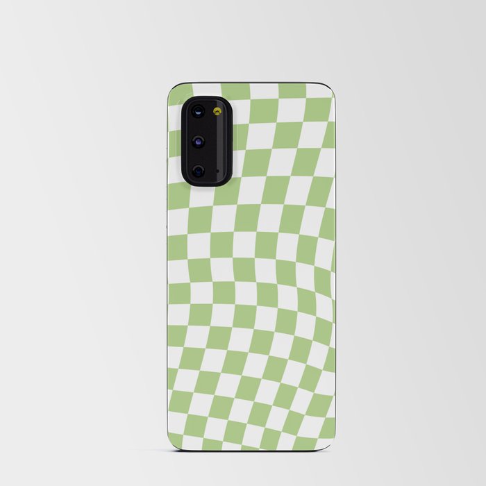 Lime Green Warped Check Android Card Case