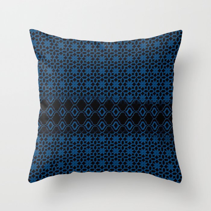 Midnight Blue Moroccan Throw Pillow by Artistic Home Accessories Society6