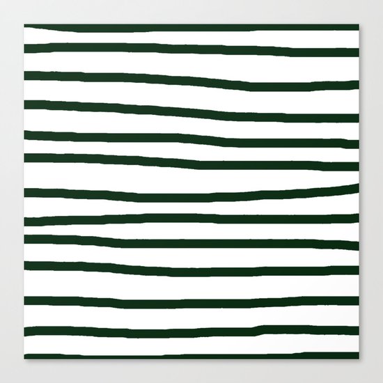 Simply Drawn Stripes in Pine Green Canvas Print