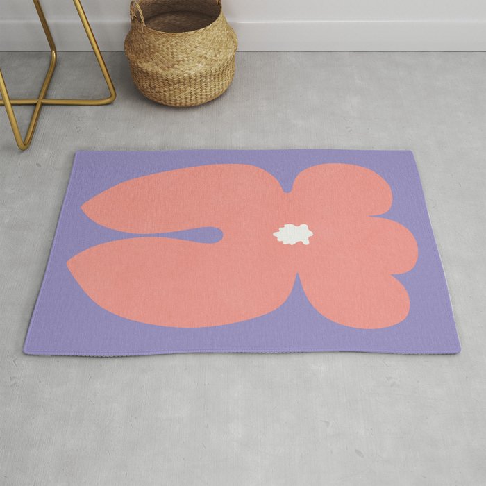 Pink Orchid on Purple Rug