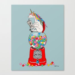 Unicorn Gumball Poop Canvas Print
