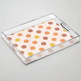 Orange & Brown Retro Spots Acrylic Tray