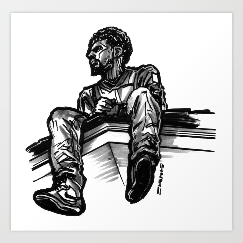 J Cole 2014 Forest Hills Drive Freehand Art Cover Art Print By Urbanart Society6