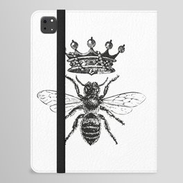Queen Bee No. 1 | Vintage Bee with Crown | Black and White | iPad Folio Case