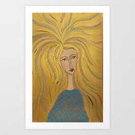 Sister Golden Hair Art Print