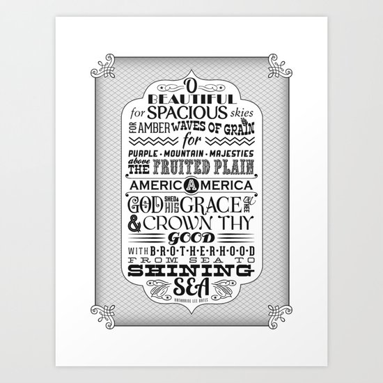 America the Beautiful poster Art Print