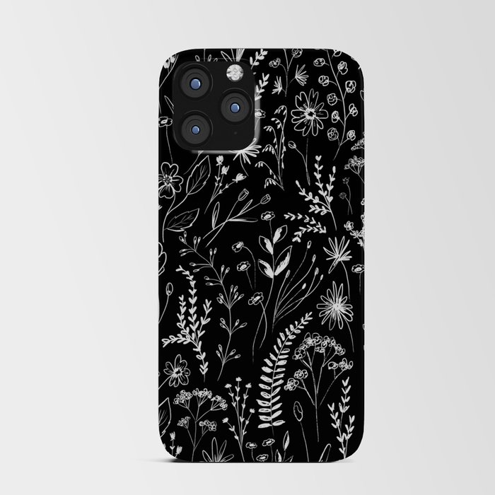 Wildflowers garden - Black iPhone Card Case
