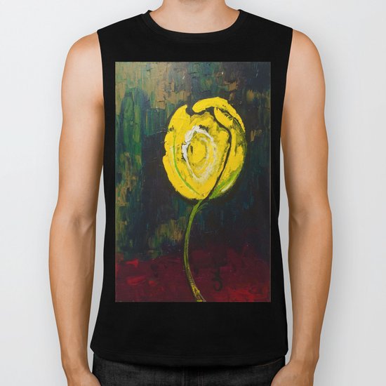 Golden Yellow Rose Acrylic Biker Tank
