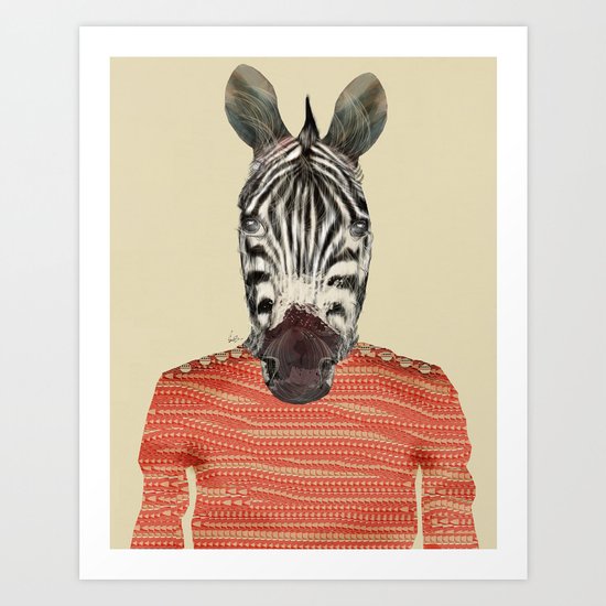 charlie zebra Art Print