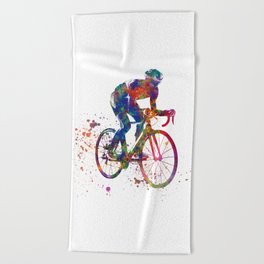 cyclist-cycling-cycling race Beach Towel