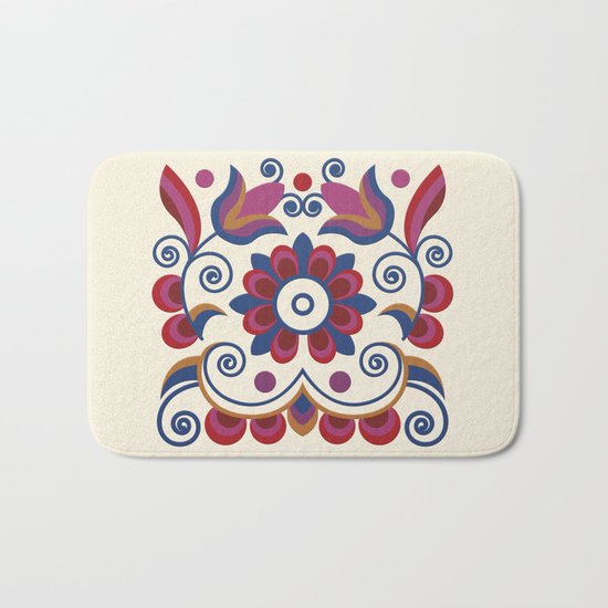 Grace Embroidered Flowers II Bath Mat