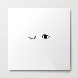 Eye wink Metal Print | Black, Lashes, Eyelashes, Eyepattern, Look, Blackandwhite, Eyes, Dream, Lash, Wink 