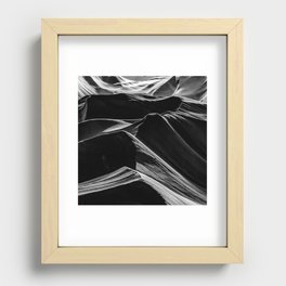 Sandstone Mountains - Antelope Canyon Black and White 1x1 Recessed Framed Print