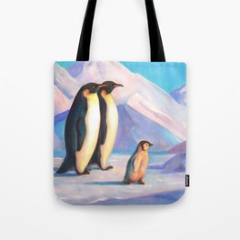 Happy Penguin Family Tote Bag