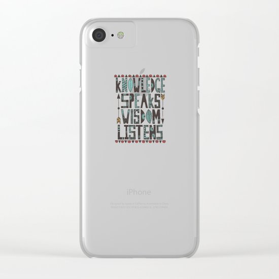 Knowledge Speaks Clear iPhone Case