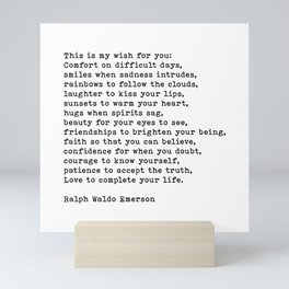 This Is My Wish For You, Ralph Waldo Emerson Quote Mini Art Print